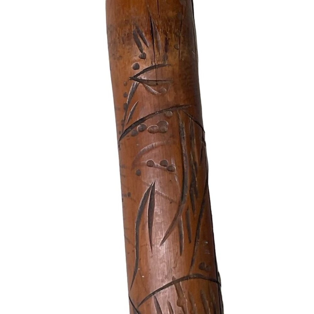 Vintage Knobby Cane Gentlemans Walking Stick Carved Engraved People Folk Art u - Picture 4 of 9